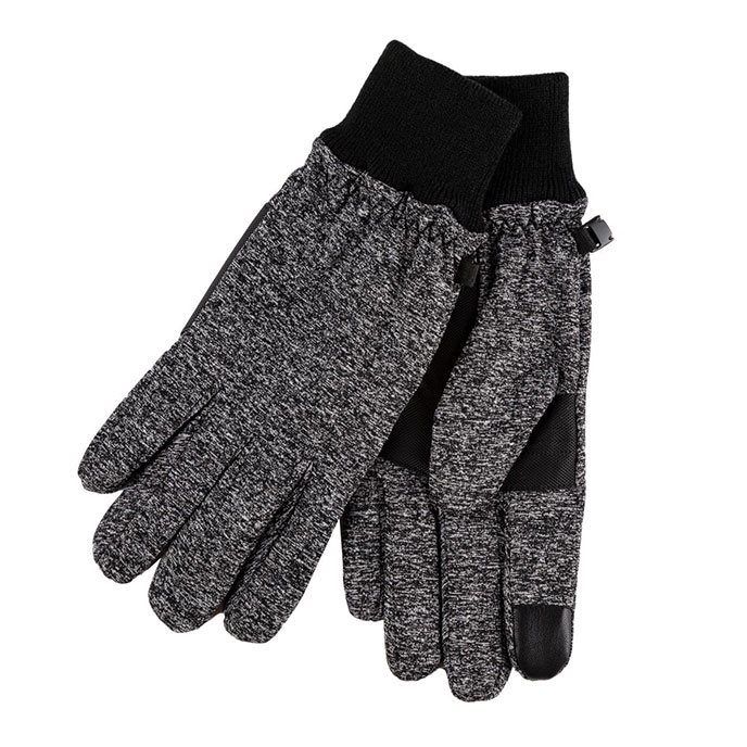 Isotoner® Mens Water Repellent Stretch SmarTouch Glove with PU Palm Black